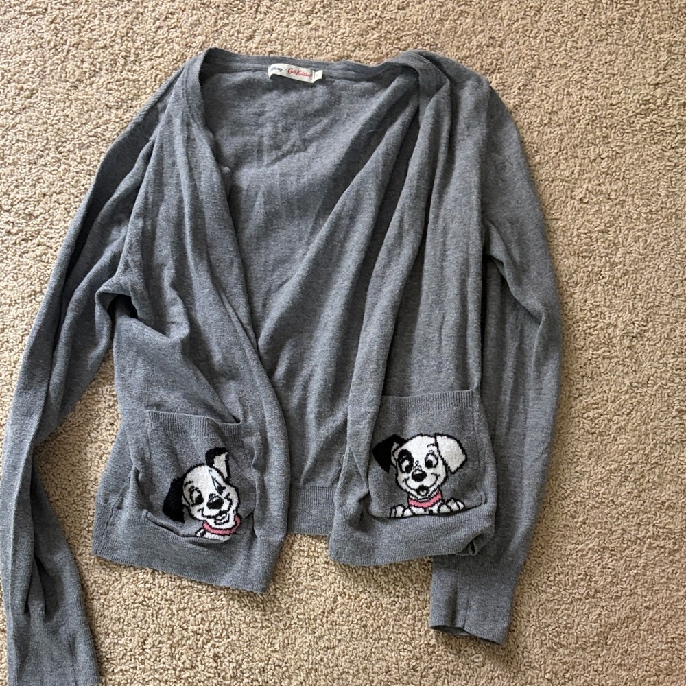 Cath Kidston Gray Cardigan with Dalmatian Design